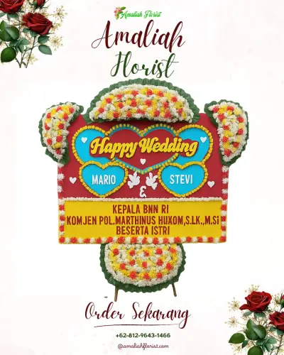 Karangan Papan Bunga Pernikahan di Selopamioro